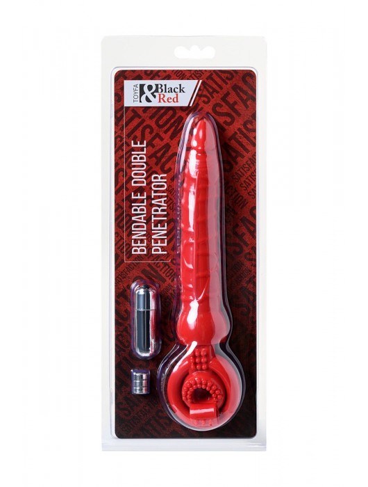 Красная вибронасадка с анальным стимулятором - ToyFa - в Новокуйбышевске купить с доставкой