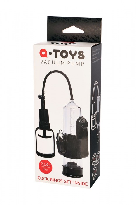 Вакуумная помпа A-toys с вибропулей и эрекционными кольцами - A-toys - в Новокуйбышевске купить с доставкой