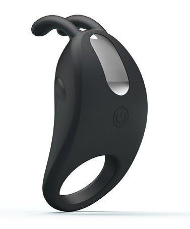 Чёрное эрекционное кольцо с вибрацией Rabbit Vibrator - Baile - в Новокуйбышевске купить с доставкой