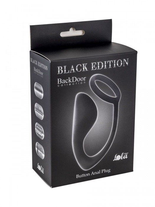 Чёрное эрекционное кольцо с анальной пробкой Button Anal Plug - Lola Games - в Новокуйбышевске купить с доставкой