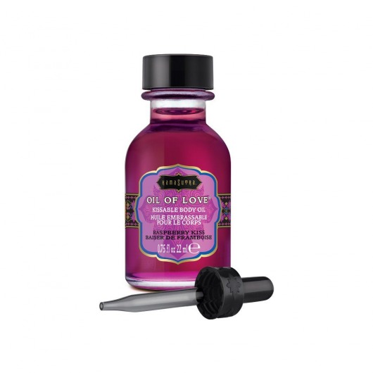 Масло для ласк с ароматом малины Oil of Love Raspberry Kiss - 22 мл. - Kama Sutra - купить с доставкой в Новокуйбышевске