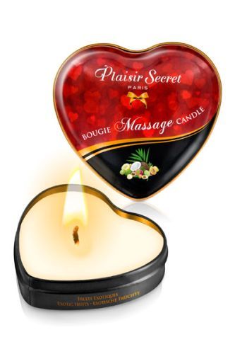 Массажная свеча с ароматом экзотических фруктов Bougie Massage Candle - 35 мл. - Plaisir Secret - купить с доставкой в Новокуйбышевске