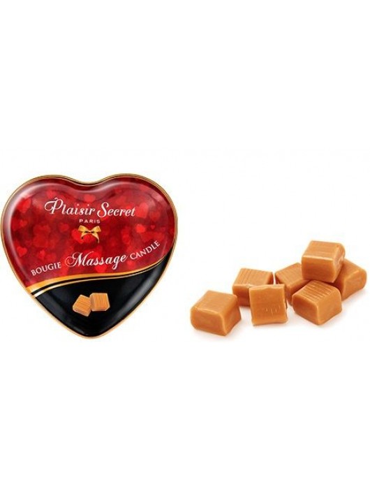 Массажная свеча с ароматом карамели Bougie Massage Candle - 35 мл. - Plaisir Secret - купить с доставкой в Новокуйбышевске