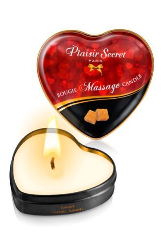Массажная свеча с ароматом карамели Bougie Massage Candle - 35 мл. - Plaisir Secret - купить с доставкой в Новокуйбышевске