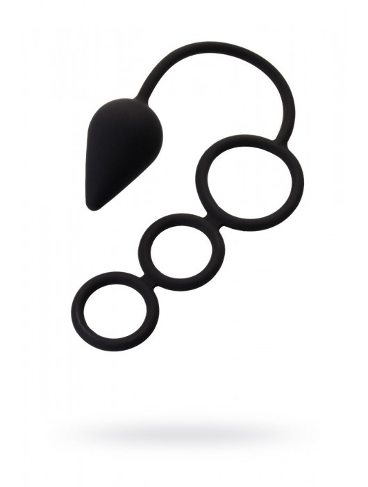 Тройное эрекционное кольцо с анальным хвостом Drop M-size - Erotist Adult Toys - в Новокуйбышевске купить с доставкой