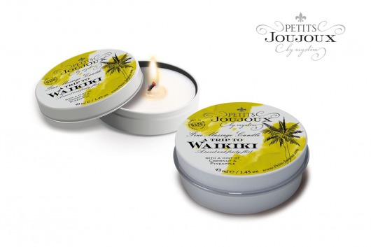 Массажная свеча Petits Joujoux Waikiki Beach с ароматом кокоса и ананаса - 33 гр. - MyStim - купить с доставкой в Новокуйбышевске