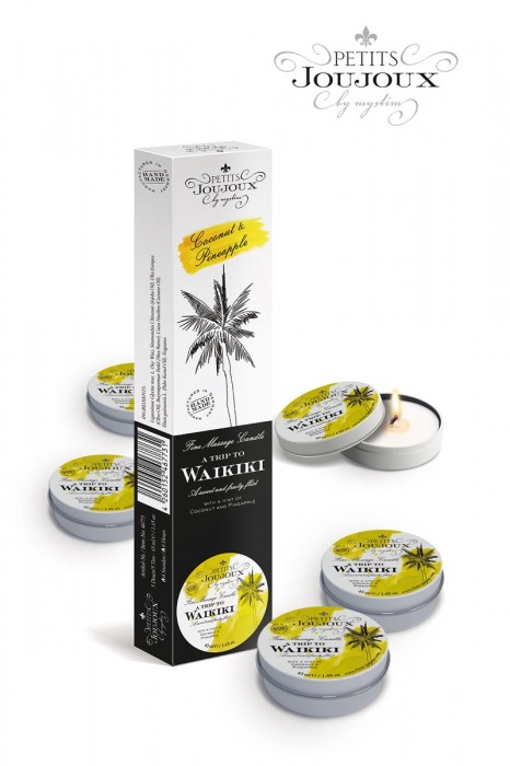 Набор из 5 свечей Petits Joujoux Waikiki Beach с ароматом кокоса и ананаса - MyStim - купить с доставкой в Новокуйбышевске