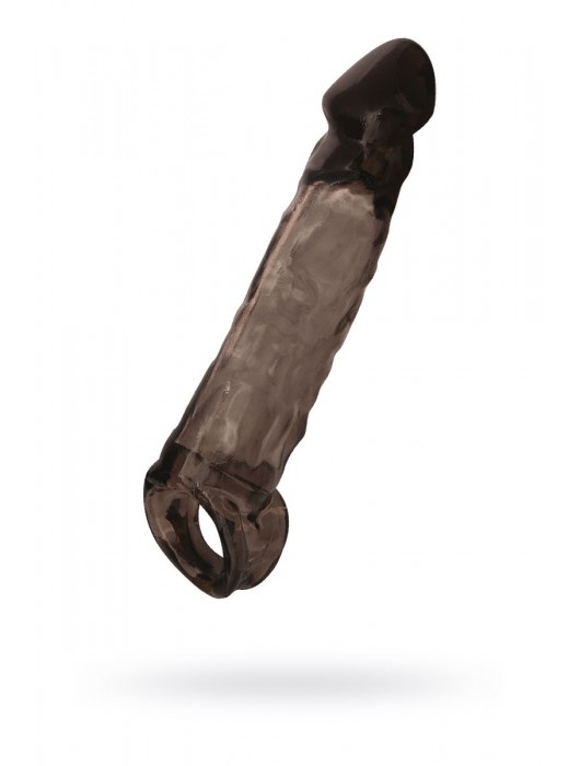 Чёрная насадка на пенис Tс подхватом - 19,5 см. - ToyFa - в Новокуйбышевске купить с доставкой