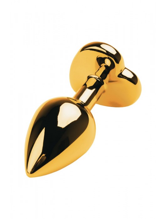 Золотистая анальная пробка с кристаллом-сердцем - 7,5 см. - ToyFa - купить с доставкой в Новокуйбышевске