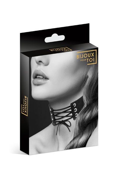 Оригинальный ошейник-чокер со шнуровкой - Bijoux Pour Toi - купить с доставкой в Новокуйбышевске