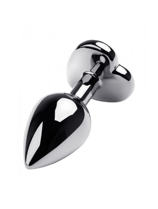 Серебристая анальная пробка с прозрачным кристаллом-сердцем - 8 см. - ToyFa - купить с доставкой в Новокуйбышевске