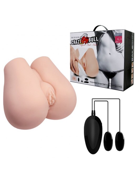 Реалистичный мастурбатор с вибрацией и двумя тоннелями - вагиной и анусом - Baile - в Новокуйбышевске купить с доставкой