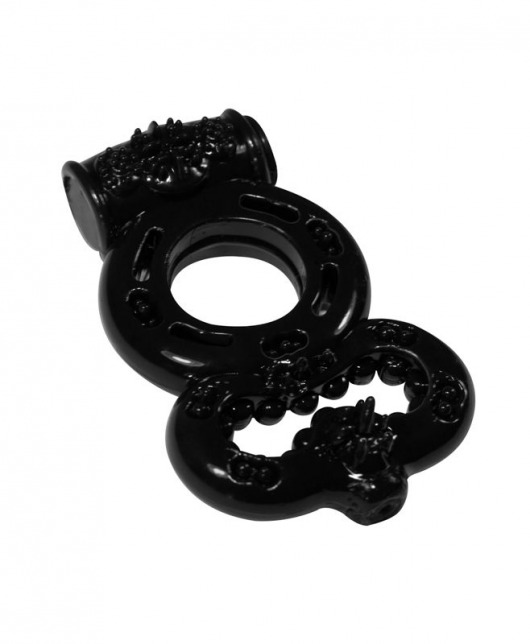 Чёрное эрекционное кольцо Rings Treadle с подхватом - Lola Games - в Новокуйбышевске купить с доставкой
