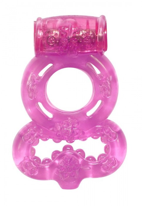 Розовое эрекционное кольцо Rings Treadle с подхватом - Lola Games - в Новокуйбышевске купить с доставкой
