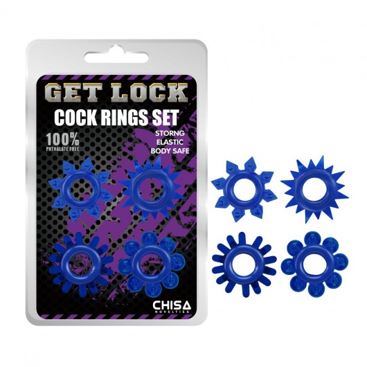Набор из 4 синих колец Get Lock - Chisa - в Новокуйбышевске купить с доставкой