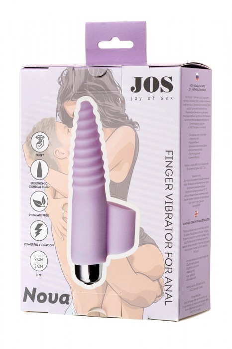 Нежно-розовая вибронасадка на палец для анальной стимуляции JOS NOVA - 9 см. - JOS