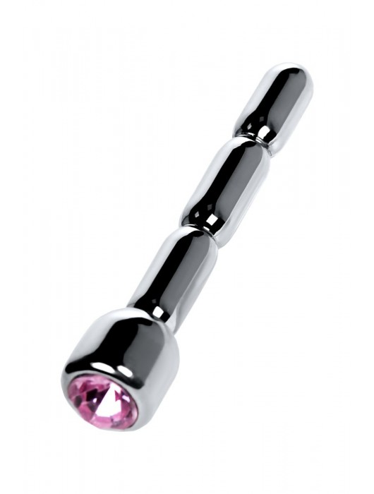 Серебристый уретральный плаг со стразом - 7 см. - ToyFa - купить с доставкой в Новокуйбышевске