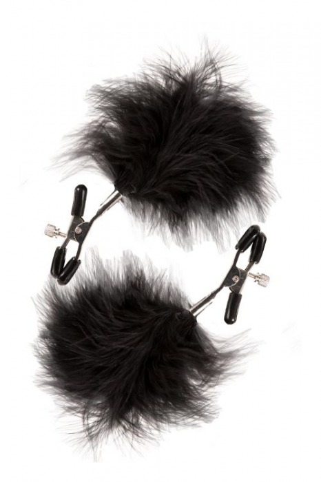 Зажимы для сосков с пухом FEATHERED NIPPLE CLAMPS - Blush Novelties - купить с доставкой в Новокуйбышевске