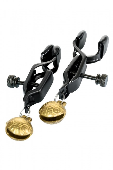 Черно-золотистые зажимы для сосков TOYFA Theatre - ToyFa - купить с доставкой в Новокуйбышевске