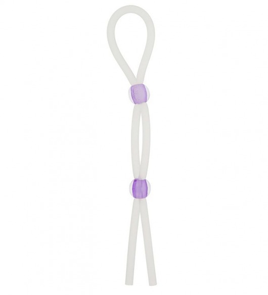 Прозрачное эрекционное кольцо-лассо SILICONE LASSO COCK RING DUAL BEADS - NMC - в Новокуйбышевске купить с доставкой