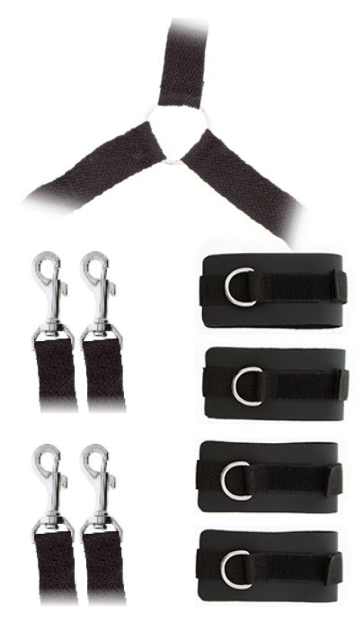 Комплект наручников и поножей LUXURIOUS BED RESTRAINT CUFF SET - Blush Novelties - купить с доставкой в Новокуйбышевске