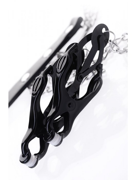 Черно-серебристые зажимы для сосков с кольцом для пениса TOYFA Metal - ToyFa - купить с доставкой в Новокуйбышевске