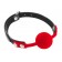 Красный кляп-шарик на черных ремешках - Fetish Tentation - купить с доставкой в Новокуйбышевске Красный кляп-шарик на черных ремешках - Fetish Tentation - купить с доставкой в Новокуйбышевске
