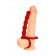 Красная насадка на пенис для двойного проникновения - 19,5 см. - ToyFa - купить с доставкой в Новокуйбышевске