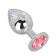 Большой стальной плаг с розовым кристаллом Pink Bubble Gum - 9,5 см. - Erotic Fantasy - купить с доставкой в Новокуйбышевске