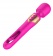 Розовый двусторонний wand-вибратор с функцией фингеринга - 26 см. - Secwell